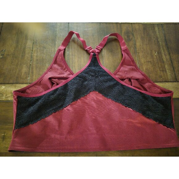 Ruby Ribbon Burgundy Adjustable Lace Racerback Bra Size 40 - Picture 2 of 4